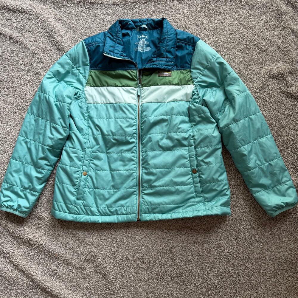 L.L. Bean Women's Mountain Classic Water Repellent Puffer Blue Jacket Size XL